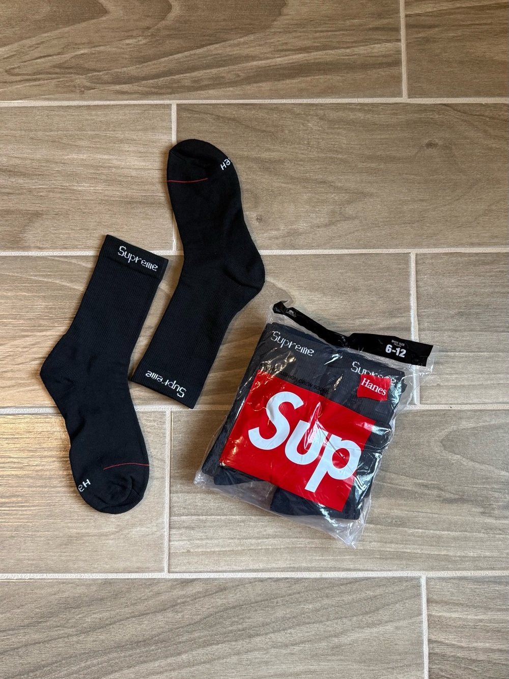 Black Supreme Crew Socks - 4 Pack